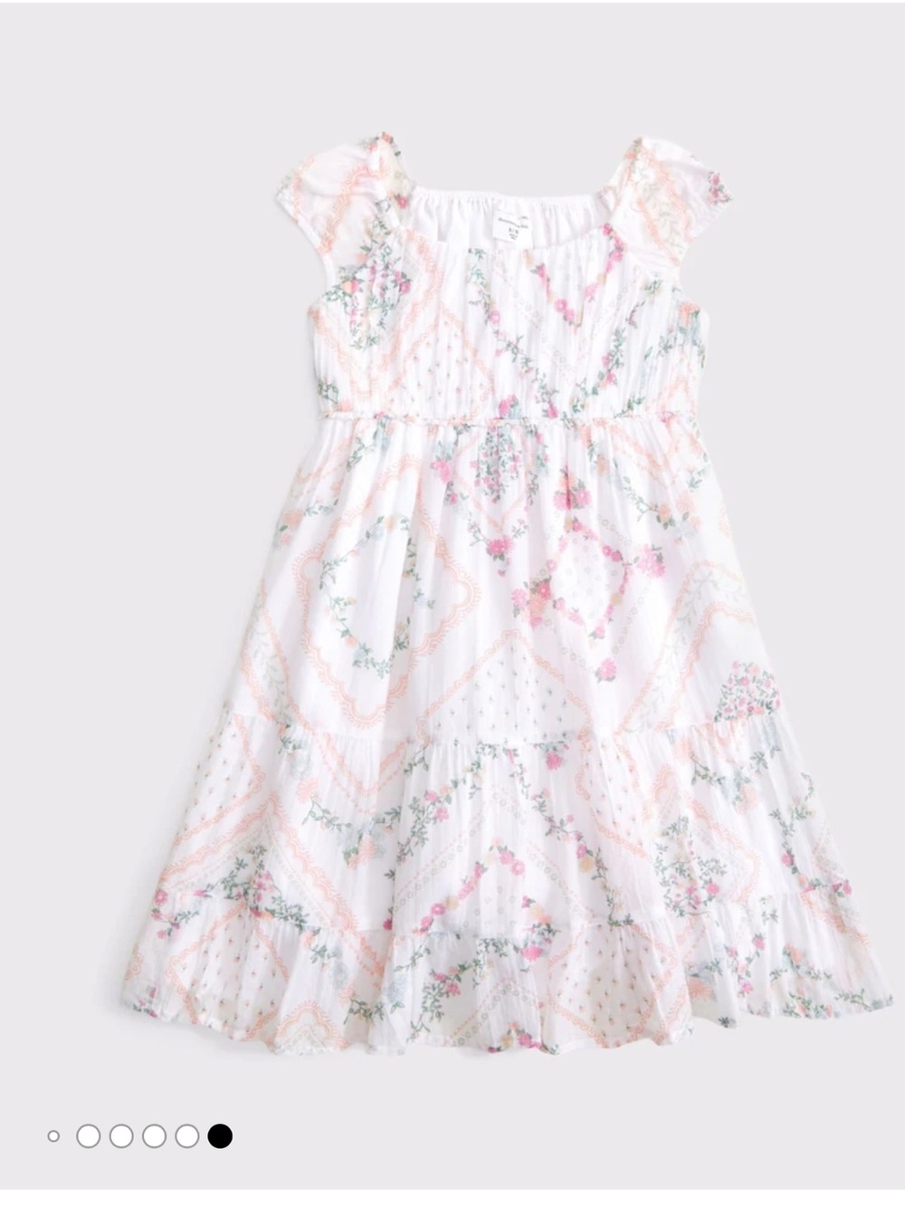Abercrombie & Fitch White Tiered Babydoll Mini Dress